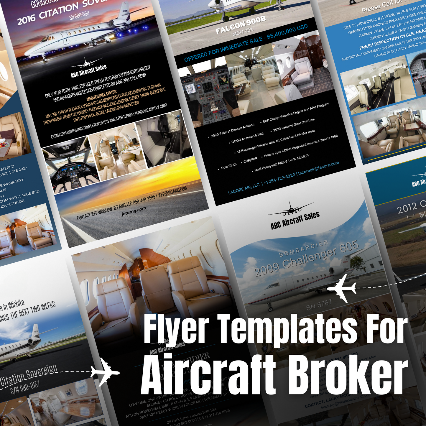 Flyer Templates for Aircraft Brokers