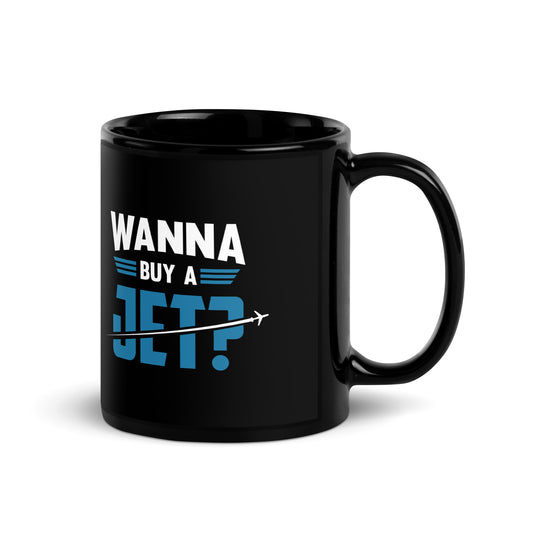 Wanna Buy a Jet?™ Glossy Mug (Blue)