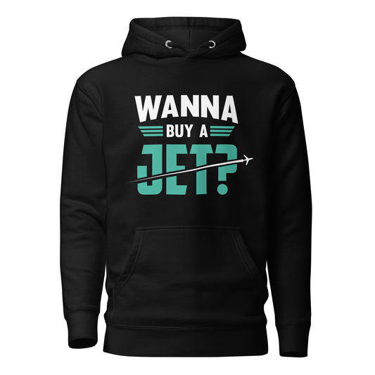 Unisex Wanna Buy a Jet?™ Hoodie (Green Logo)