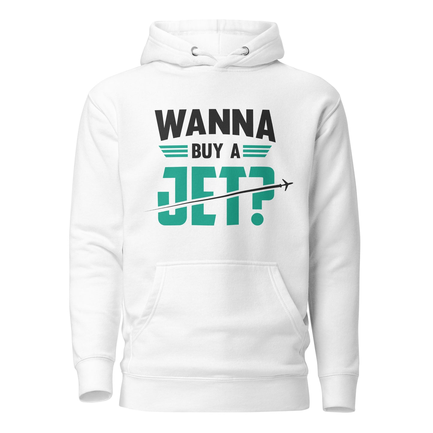 Unisex Wanna Buy a Jet?™ Hoodie (Green Logo)